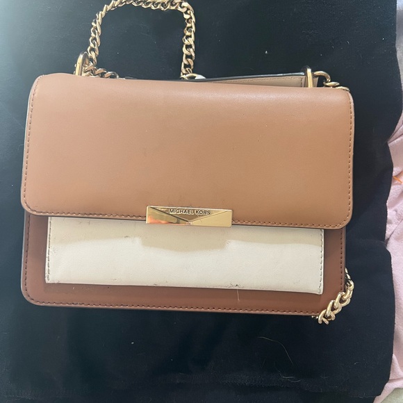 Michael Kors Brown and Cream Crossbody Bag